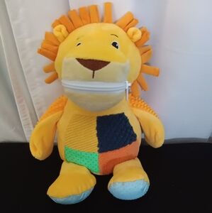 Yellow and Orange Stuffed Lion with Soft Mane